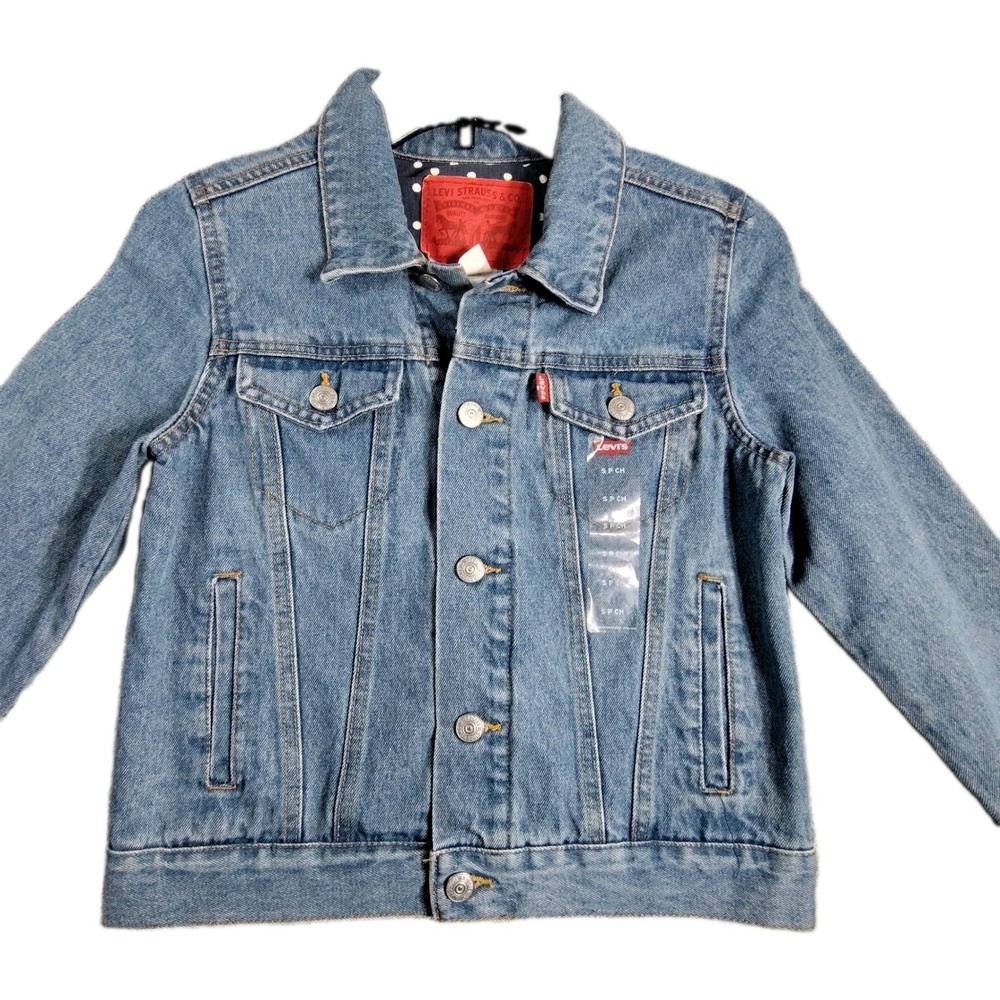 Levi's Denim Trucker Jacket Youth Size S Classic Jean Jacket Vintage Unisex